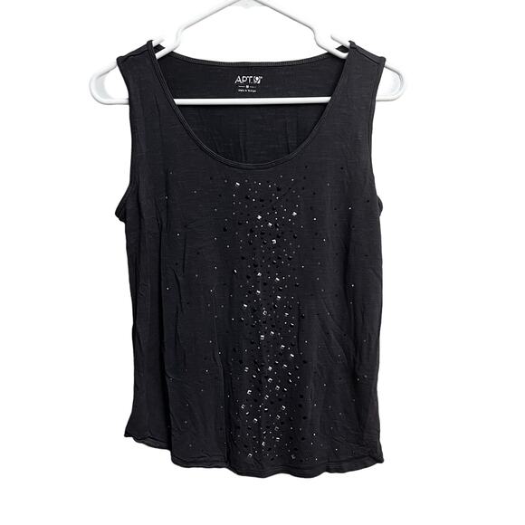 Apt 9 Women's Gray Sleeveless Tank Top Middle Sparkle Embellishments Size Medium - Picture 1 of 4